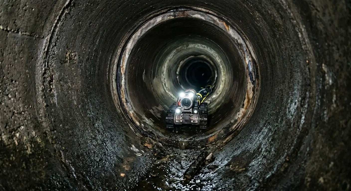 Robotic sewer camera inspecting pipe interior for Sewer Line Repair in North Lebanon